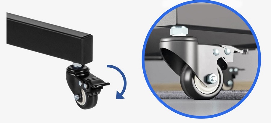 Giá treo tivi di động xoay 360 độ ngang dọc E2290 37 - 86 inch Thiết kế bánh xe dễ dang di chuyển linh hoạt