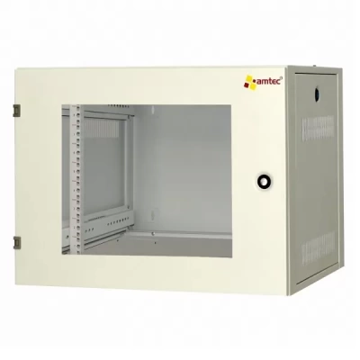 Tủ rack treo tường 15U C-CLASS Amtec AMW15 cửa mica trắng