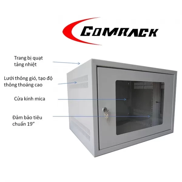 Tủ rack treo tường 9U CRW-W09D500